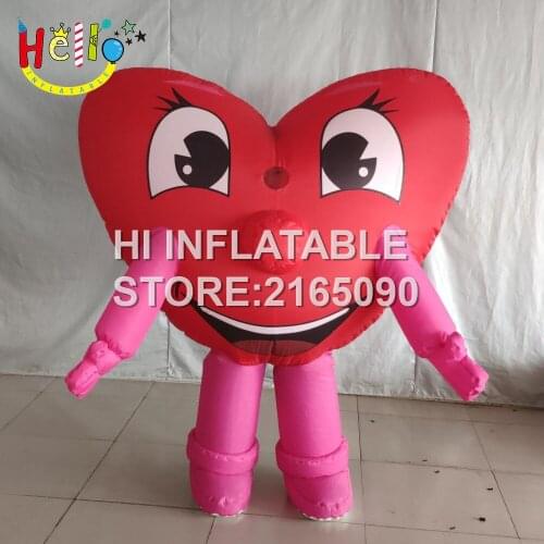 2 m high party decoration inflatable heart costumes suits inflatable