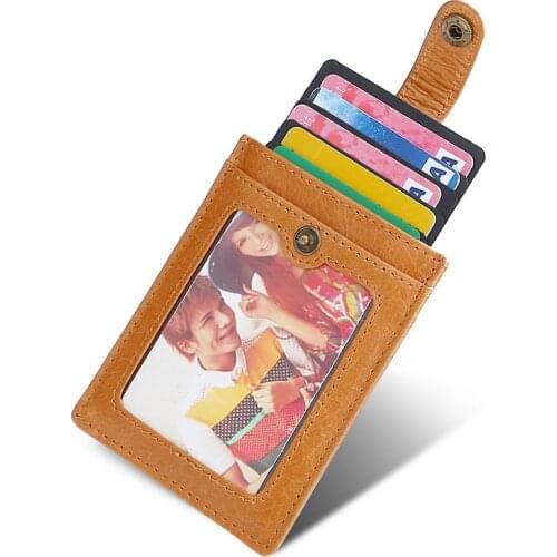 Vintage Card Holder Slim Credit Card ID Card Holder Case Bag Leather Wallet Holder Men Women Dual Card Drivers License Package