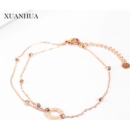 XUANHUA Rose Gold Charm Chain Link Bracelets Bangles Stainless Steel Jewelry Woman Vogue 2019 Jewelry Accessories Bohemian