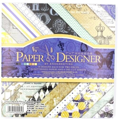 YPP CRAFT 36sheets/lot Vintage Blue floral pattern creative papercraft art paper handmade scrapbooking kit set books