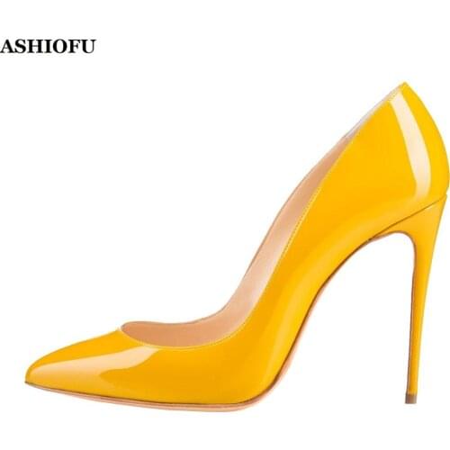 ASHIOFU Handmade 100mm High Heel Ladies Pumps Disgally-Dolleies Party Dress Slip-on Shoes Evening Fashion Pumps Court Shoes