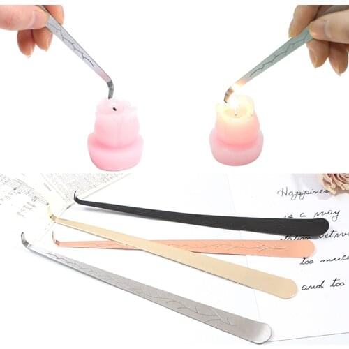 1PC Candle Snuffer Trimmer Hook Stainless Steel Carved Candle Wick Cutter Put out Extinguisher Hooks 20cm Gold Silver Black
