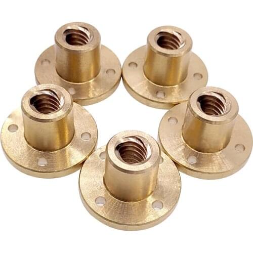 1pcs T10 leadscrew nut Pitch 2mm Brass Nut Brass Lead Screw Nut for CNC Parts 3D Printer Accessories