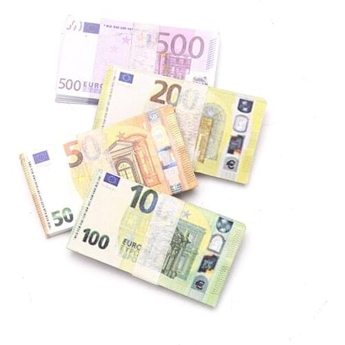 10pcs 1/12 Dollhouse Miniature Euro Paper Money Model Toys Accessories Toy Banknotes
