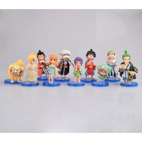 10pcs/set One Piece Model Doll Anime Figure Luffy Zoro Nami Usopp Sanji Chopper Action Figures no box collection toys opp bag