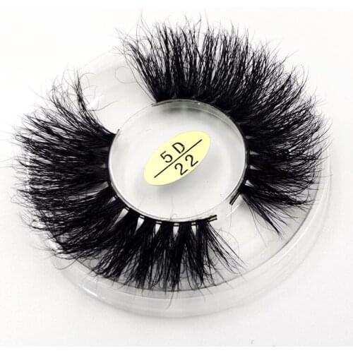 25mm 5D 22 Handmade Long Fluffy Mink Lashes Natural Volume Soft False Strip 6D Eyelashes Thick Fake 3D Mink Lashes