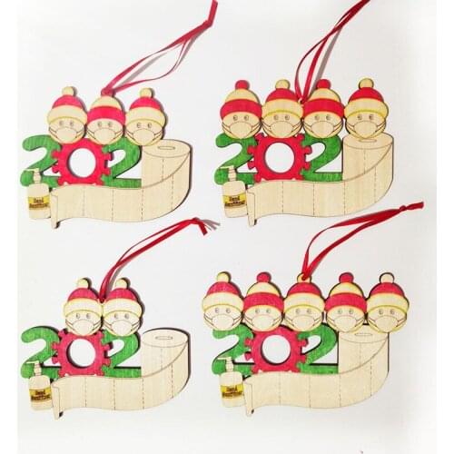 4 Size DIY Wooden Xmas Party Decoration Santa Claus With Mask Personalized Hanging Decoration With Watercolor Pen For Family