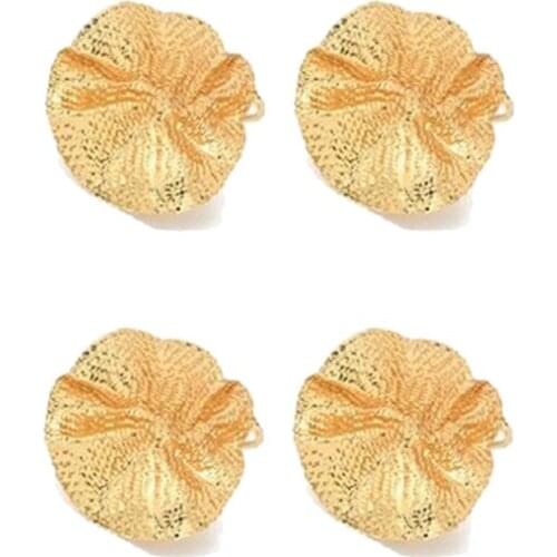 4Pcs Metal Lotus Leaf Napkin Ring Restaurant Napkin Ring Napkin Buckle Jewelry Towel Ring Decoration