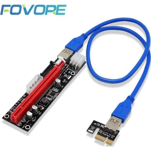 4pin 6pin SATA Power PCI Express 16X Slot Riser Card USB 3.0 PCI-E PCI-Express 1x to 16x PCIE Riser for Bitcoin BTC Miner Mining