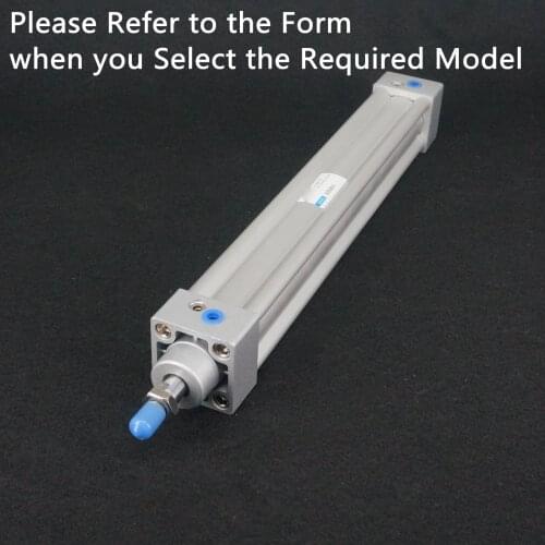 No Tie-Rod SI Air Standard Cylinder Bore 50-63mm Stroke 25-250mm Double Acting Refer to Form in Description