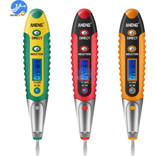 Digital Test Pencil Tester Electrical Voltage Detector Pen LCD Display Screwdriver AC/DC 12-250V for Electrician Tools