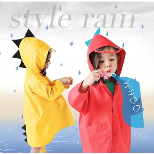 Cute Dinosaur Polyester Baby Raincoat Outdoor Waterproof Rain Coat Children Impermeable Poncho Boys Girls Rain Jacket