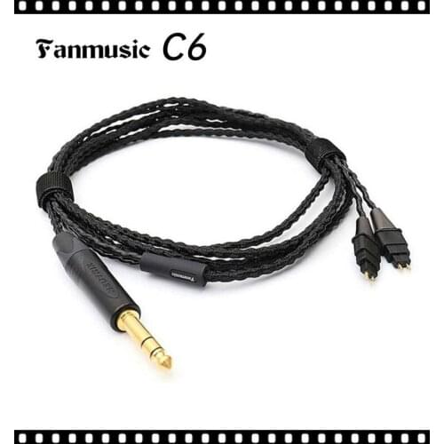 Fanmusic C6 Oxygen-free copper Cables 6.3 mm/4-pin XLR plug Headphone Upgraded Cable for HD580 HD600 HD650 HD6XX