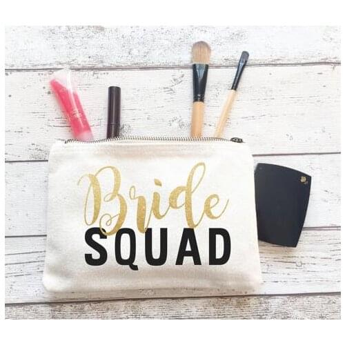 Custom bride squad Make Up comestic Bags Bridesmaid, Maid of Honour Unique Gift for Bridal Party Bags purses favors
