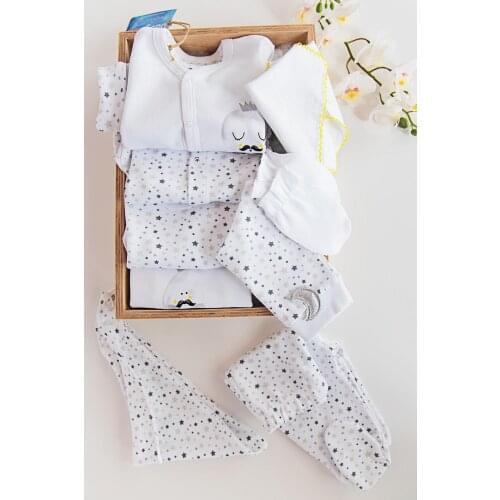 9 Piece Little Moon Newborn Baby Boy Clothes Set