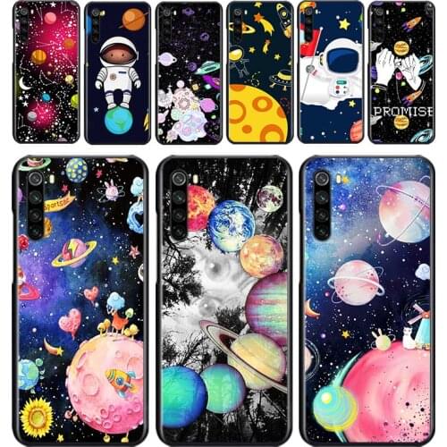 Space Cute Cartoon for OPPO Reno 2 Z 2Z 2F 3 4 Pro 4G 5G ACE 10X ZOOM F7 A5 A9 2020 Silicone Soft Black Phone Case