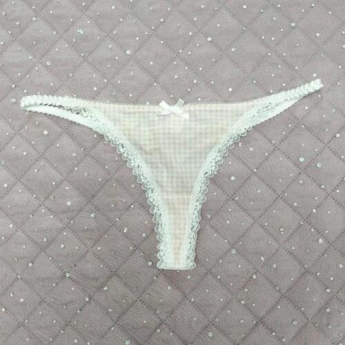 Young Girls Plaid G String Panties Women Sexy Thong Panty Pack 5PCS Lingerie Underpants Low-waist Summer Underwear Comfortable