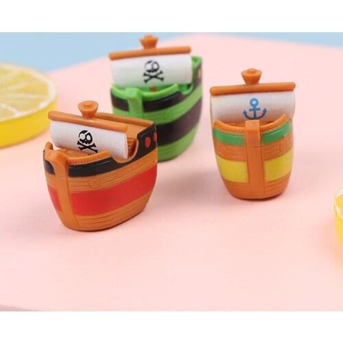 New Arrival Micro Landscape Plants Fairy Garden Mini Boat Ornament Dollhouse Garden Decor Random Color