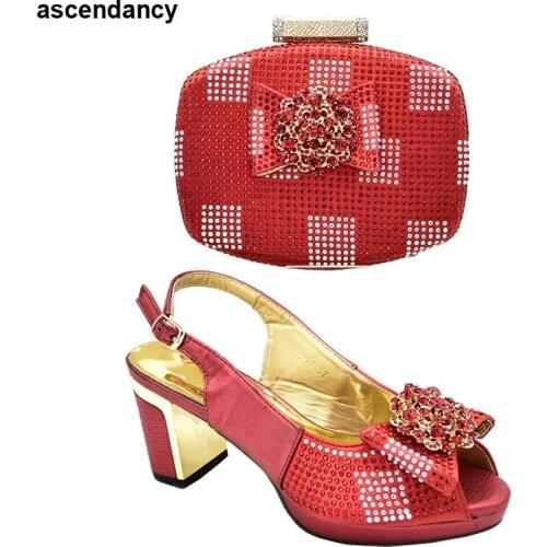 Wholesale 2020 Wedding Shoes and Matching Shoes for Summer Women Decorated with Appliques Shoes and Bag Set African Sets 2020