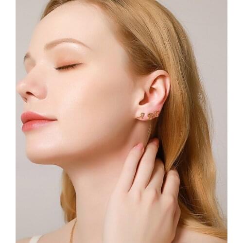 18K Gold Plated 26 Letter Alphabet Stud Earrings For Women Girl Magical Small Jewelry DIY Initial Earrings