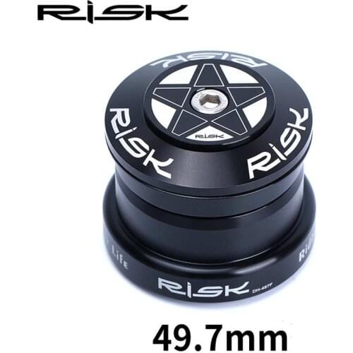 RISK Lightweight MTB Bicycle Headset 49.7mm Straight Tube Bearing Headset For 28.6 Straight Fork Downhill Mountain Bike Parts