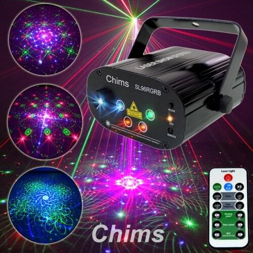 Chims RGB Stage Light Party Laser Light 96 Pattern Laser Projector Led Colorful DJ Music Xmas Festival Disco Show Dance DJ Club