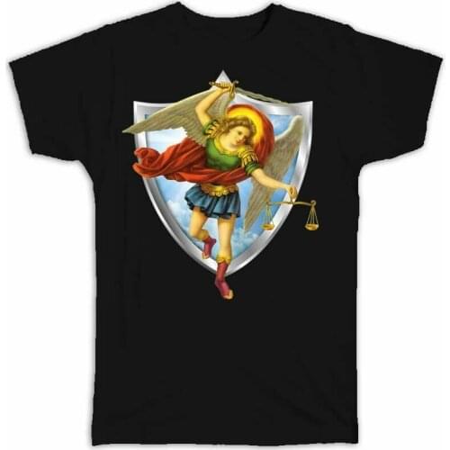 St Michael The Archangel Religious Catholic Angel T-Shirt. Summer Cotton Short Sleeve O-Neck Mens T Shirt New S-3XL