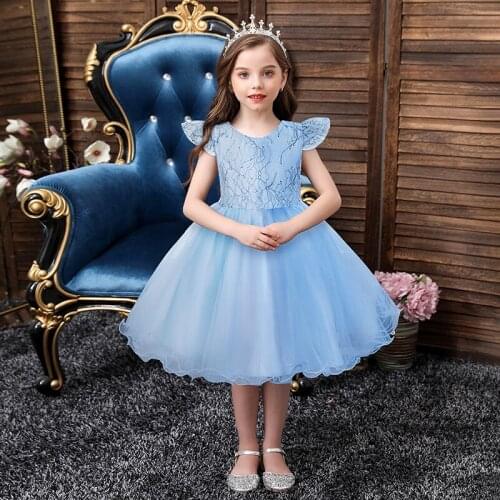 Flower Vintage Embroidery Baby Girls Dress Opening Ceremony Clothing Tutu Party Elegant Wear Girls Princess Dress Kids Vestidos