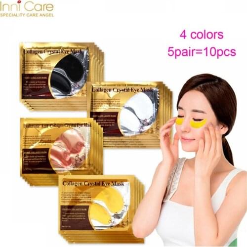 10Pcs=5Pairs Beauty Korean Cosmetics 24K Gold Collagen Eye Mask Eye Patches Dark Circle Puffiness Patches For Eye Skin Care