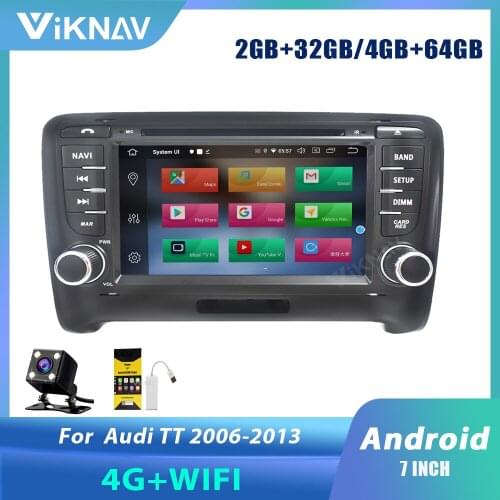 2 DIN Android 10 Car radio For Audi TT MK2 8J 2006 2007 2008 2009 2010 2011 2012 2013 car stereo auto audio IPS screen GPS navi