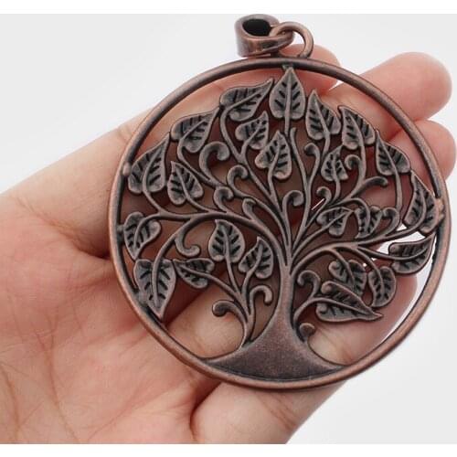 2Pcs Antique Copper Large Tree Charms Pendant For Necklace Jewelry Making 62*80mm