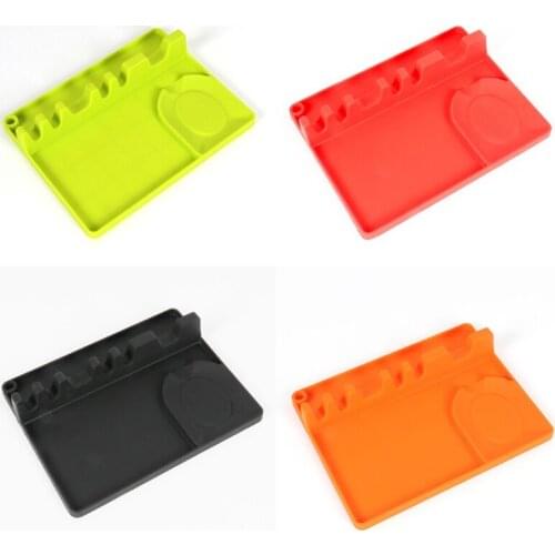 2 in 1 Silicone Spoon Holder for Stove Top Kitchen Cooking Utensil Rest with Drip Pad Include 5 Slots 1 Spoon Holder