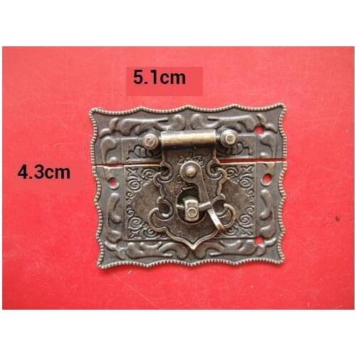 20pcs/lot 51*43mm Bronze Alloy Square Latches Clasp Retro Old Antique Buckle Wine Wooden Furniture Jewellery Box Case Drawer DIY