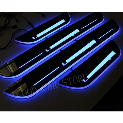4PCS LED Welcome Pedal Car Scuff Plate Pedal Door Sill FIT For LANCER 2008