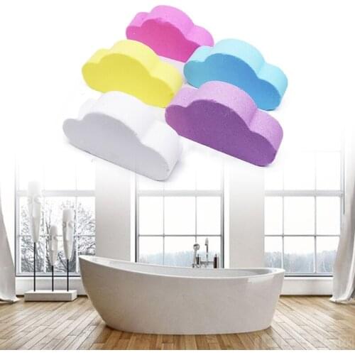 5Pcs Rainbow Natural Bubble Large Bath Bombs Multicolor Cloud Shaped SPA Salt Ball Moisturizing Essential Oil Body Skin Cleaner