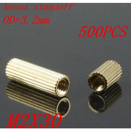 500pcs M2 x 30 M2*30mm brass standoff round spacer female to female thread