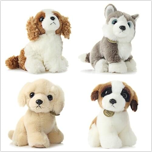 Aurora Puppy Hound Husky Saint Bernard King Charles Spaniel Soft Stuffed Animal Dog Plush Doll Toys Cute Simulation Pets Gifts