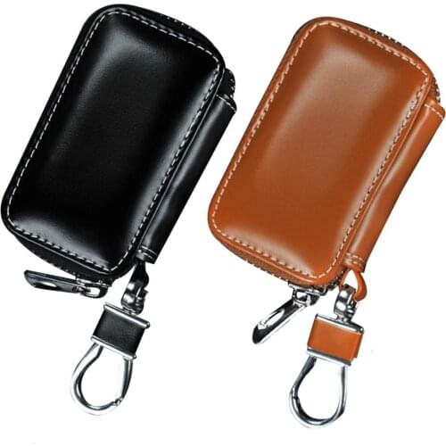 Car Leather Key Case Key Chain Coin Holder Bag With Zipper Keychain Pocket Car Key Holder Key Organizer Holder For Men