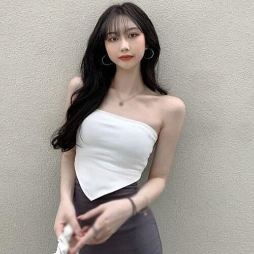 Strapless Scarf Crop Topss for Women Sleeveless Backless Knitting Tube Top Bottoming Vest Hate Female Solid Vest Tees