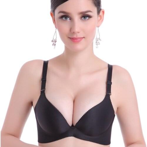 Sexy Deep U Cup Bra For Women super Push Up bra big size sleep Lingerie Seamless Wire Free Bra 32 34 36 38 A B C