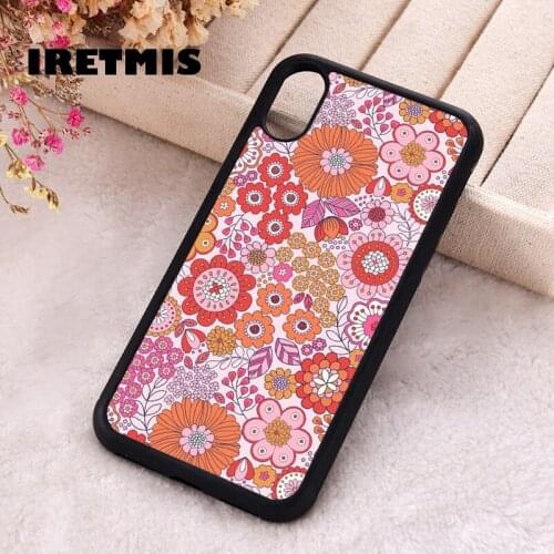 Iretmis 5 5S SE 2020 Phone Cover Case for iPhone 6 6S 7 8 Plus X Xs XR 11 12 Mini Pro Max Silicone Far Out Floral Pink Flowers