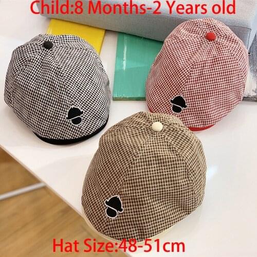 Cute Lattice Series Embroidery Design England Children Fashion Summer Berets Baby Boy Caps For Child Girl Berets Kids Hat Gorras