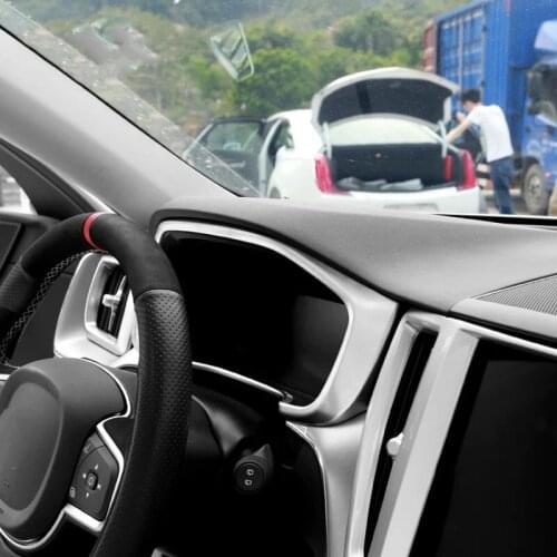 For Volvo XC60 2018 1PC Matte ABS Chrome Car Dashboard Decoration Central Control Cover Trim Molding Car Styling Accessories