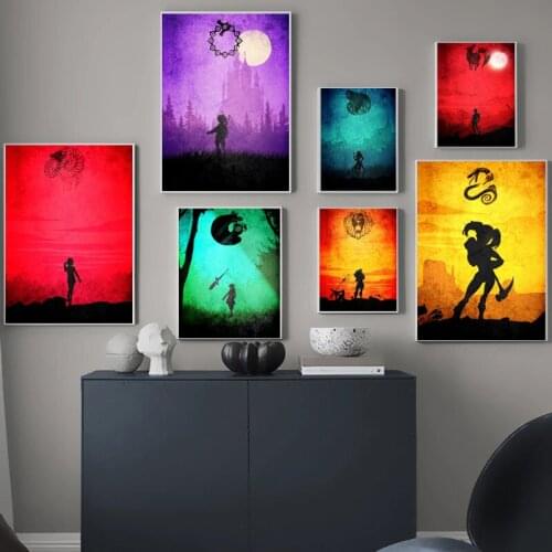Home Decor Seven Deadly Sins Nordic Poster Wall Stickers Art Canvas Prints Japan Anime Painting Picture For Living Room Modular
