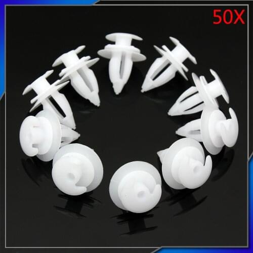 50x White Interior Door Trim Panel Clip Push-Type Retainer 51411973500 for BMW E34 E39 E46 E36 E38 E52 E53 E70 X5 Z3 D57