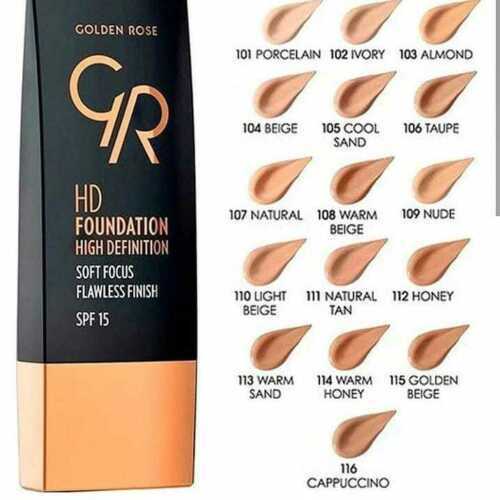 GOLDEN ROSE HD FOUNDATION 102 IVORY