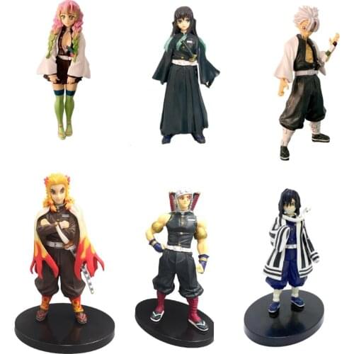 Demon Slayer Iguro Obanai Anime Figure Kyoujurou PVC Toys 15cm Mitsuri Kimetsu no Yaiba Action Doll Figma Kids Model Brinquedos