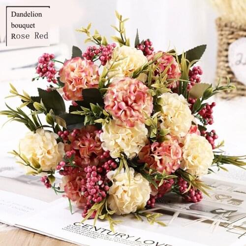 Simulation 7Fork Dandelion Artificial Silk Bouquet for Home Decor Fake Flowers Office Decor Bride Bouquet Wedding Flower Garland