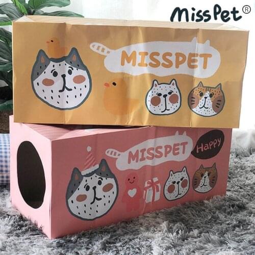 Corrugated Paper Carton Cat House Breathe Scratcher Cardboard Grinder Claw Kitten Bed Toys Cute Three-dimensional Pet Supplies