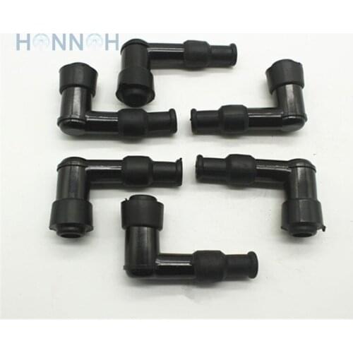 6pcs/lot 90 degree SPARK PLUG CAP Spark Plug Cap 90 degree w/ Rubber Boots Motorcycle for Honda 70 90 110 125 140 150 160CC ATV